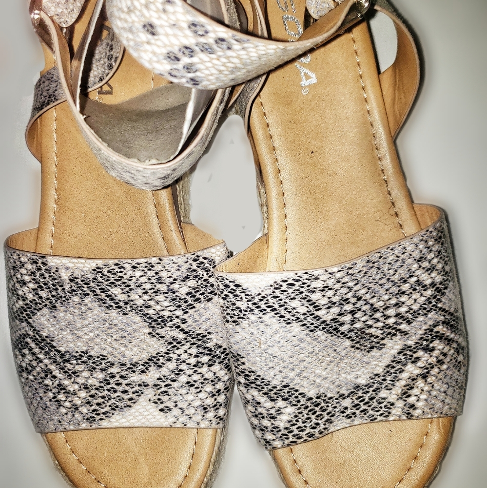 COPY - Soda Snake Skin Espadrille Sandals Size 9
